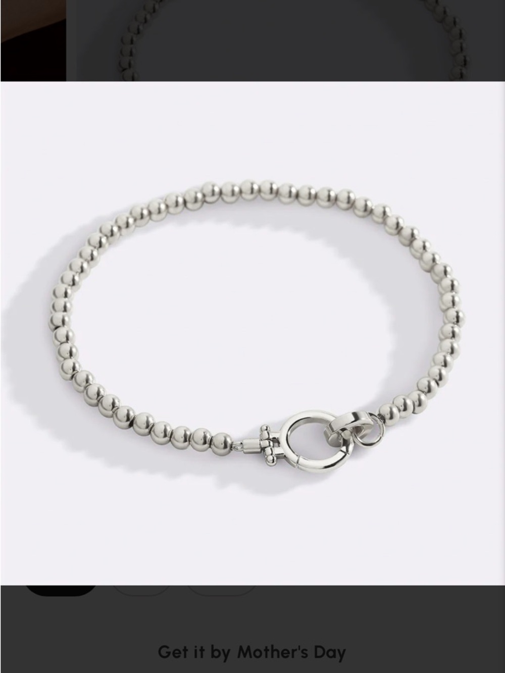Sterling Silver Mint Beaded Bracelet 6.5”